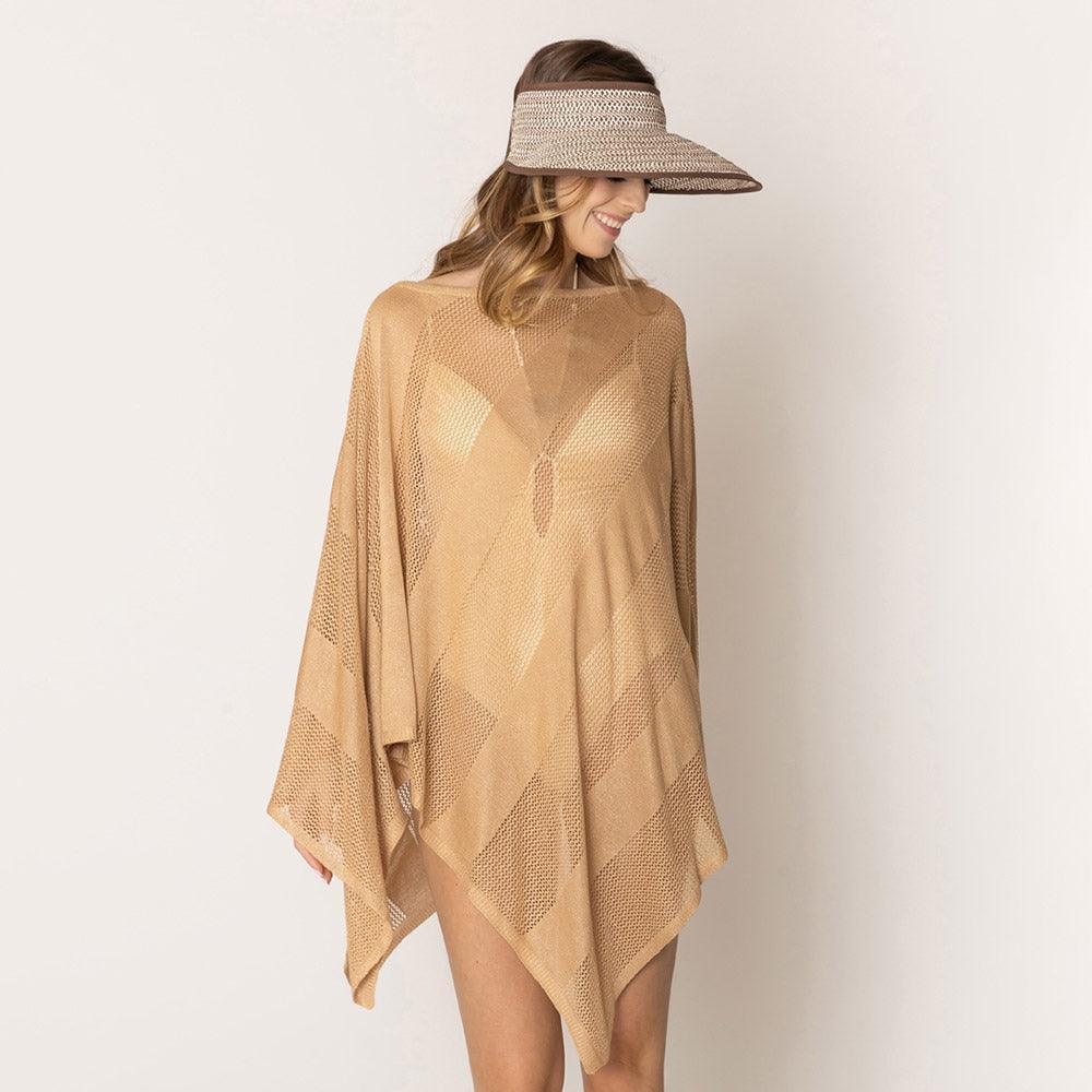 Camel Lurex Mesh Poncho - Jewelry Store by Erik Rayo