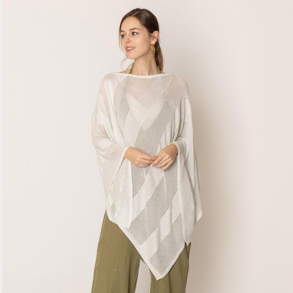 Ivory Lurex Mesh Poncho - Jewelry Store by Erik Rayo