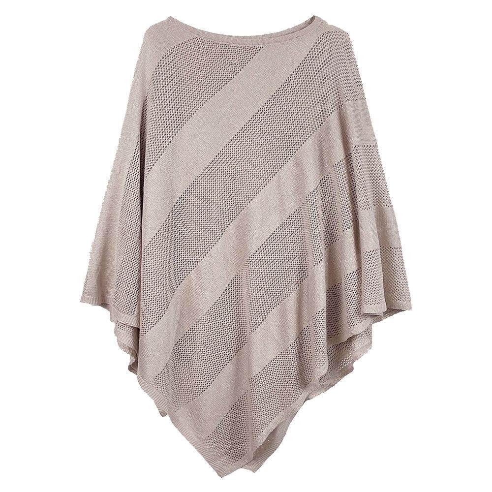 Taupe Lurex Mesh Poncho - Jewelry Store by Erik Rayo