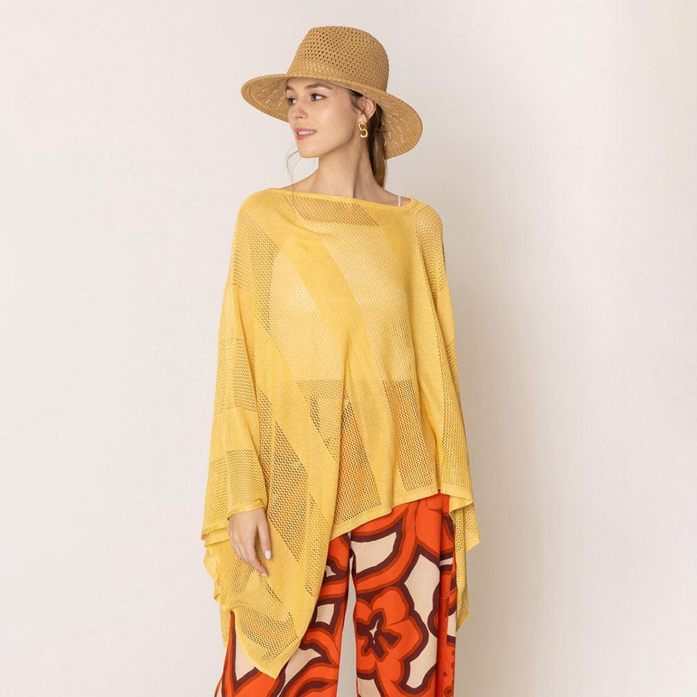 Yellow Lurex Mesh Poncho - Jewelry Store by Erik Rayo