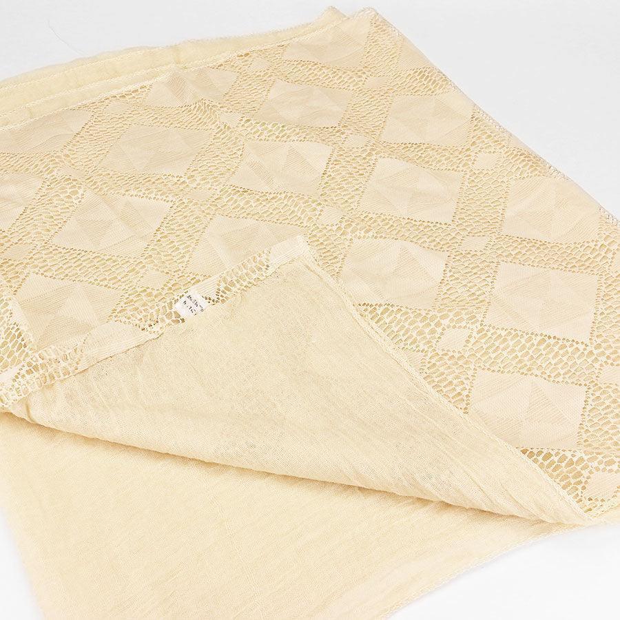 Beige Diamond Mesh Polyester Infinity Scarf - Jewelry Store by Erik Rayo