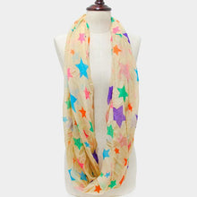 Load image into Gallery viewer, Neon Star Print Infinity Scarf
