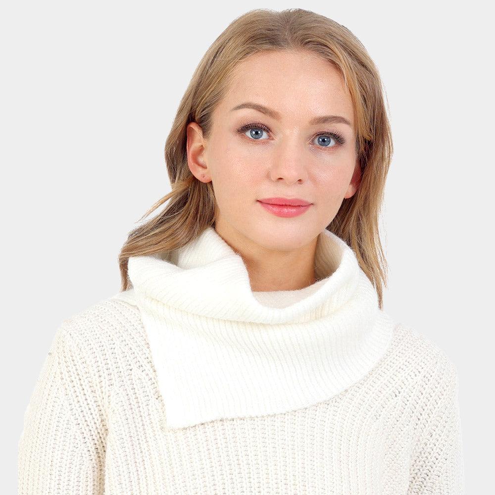 Ivory Solid Knit Snood Scarf - Jewelry Store by Erik Rayo