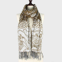 Load image into Gallery viewer, Flower Print Polyester Fringe Scarf
