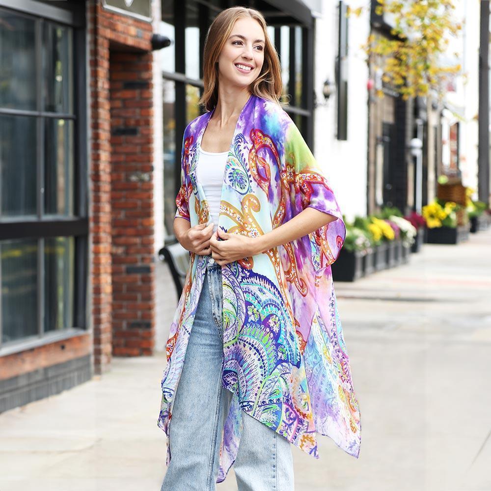 Paisley Print Kimono Poncho - Jewelry Store by Erik Rayo