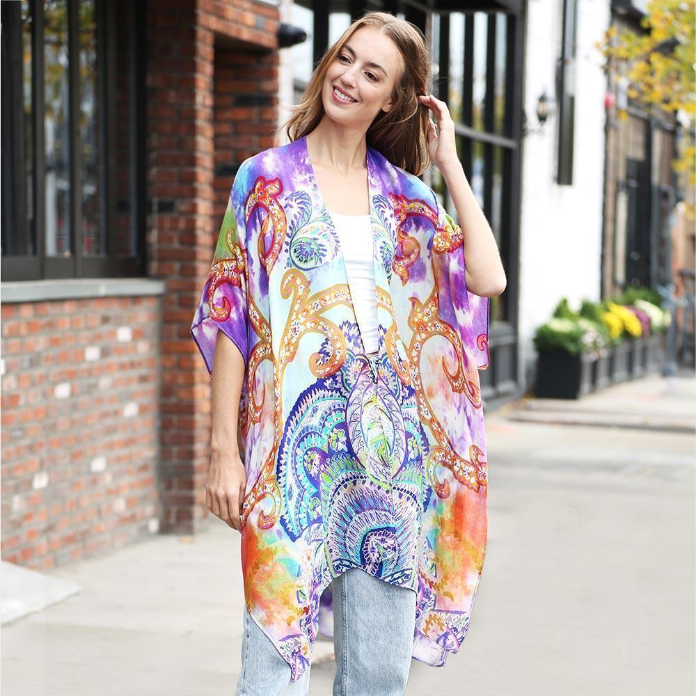 Paisley Print Kimono Poncho - Jewelry Store by Erik Rayo