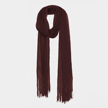 Load image into Gallery viewer, Brown Fringe Oblong Scarf
