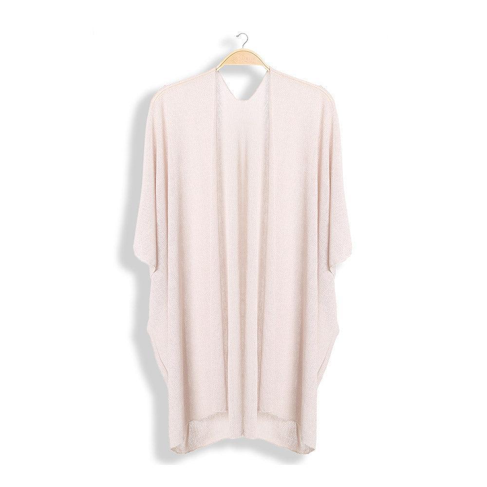Beige Solid Kimono Poncho - Jewelry Store by Erik Rayo