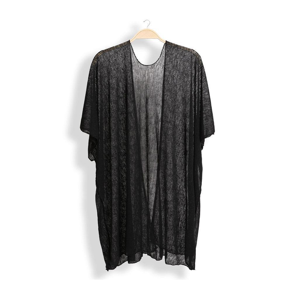Black Solid Kimono Poncho - Jewelry Store by Erik Rayo