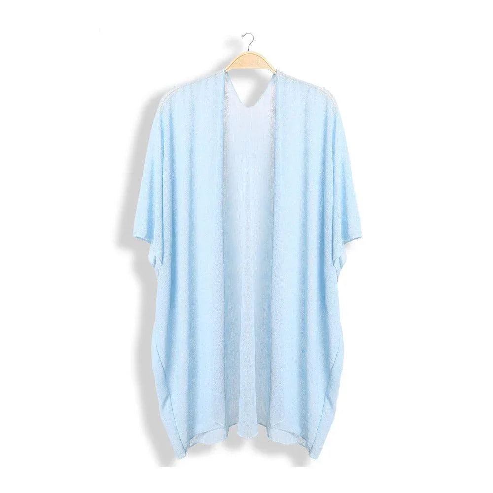 Blue Solid Kimono Poncho - Jewelry Store by Erik Rayo