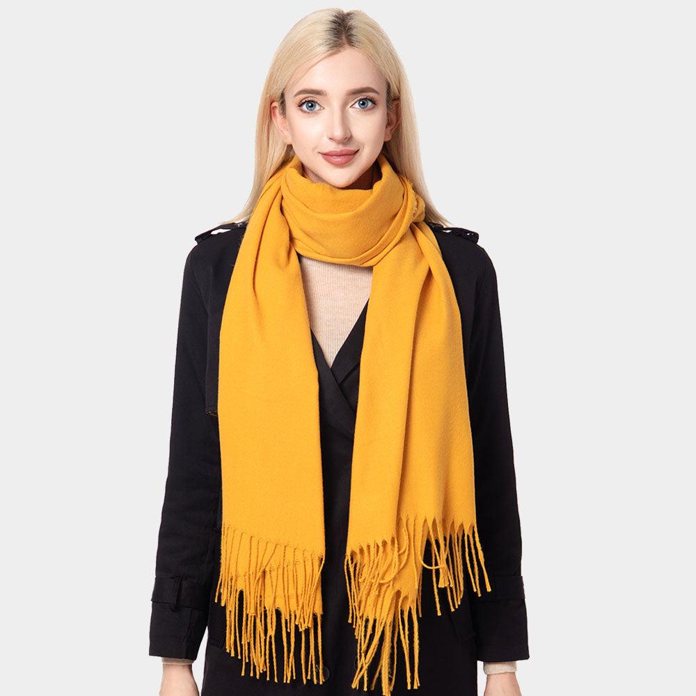 Mustard Solid Oblong Scarf