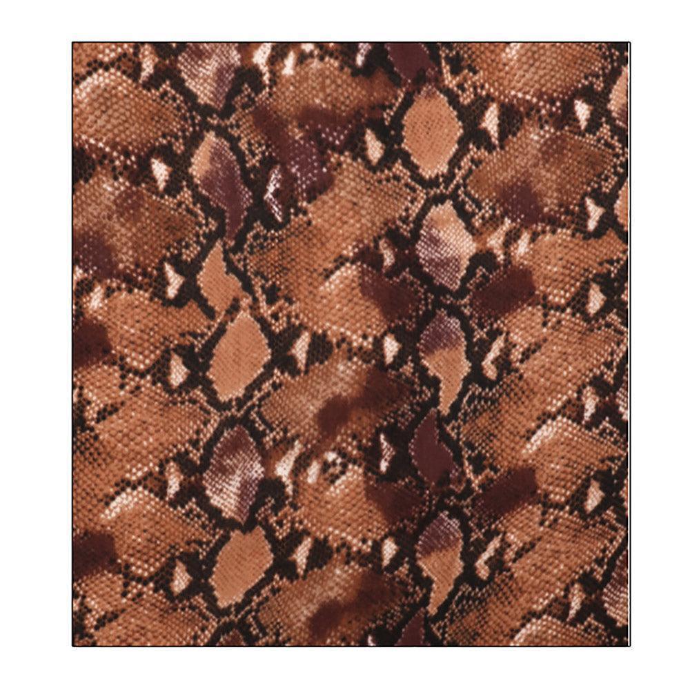 Brown Snake Skin Print Tassel Oblong Scarf - Jewelry Store by Erik Rayo