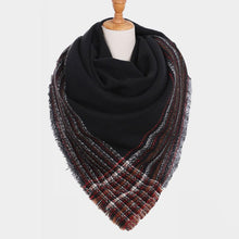 Load image into Gallery viewer, Black Liner Blanket Scarf
