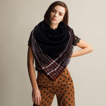 Load image into Gallery viewer, Black Liner Blanket Scarf
