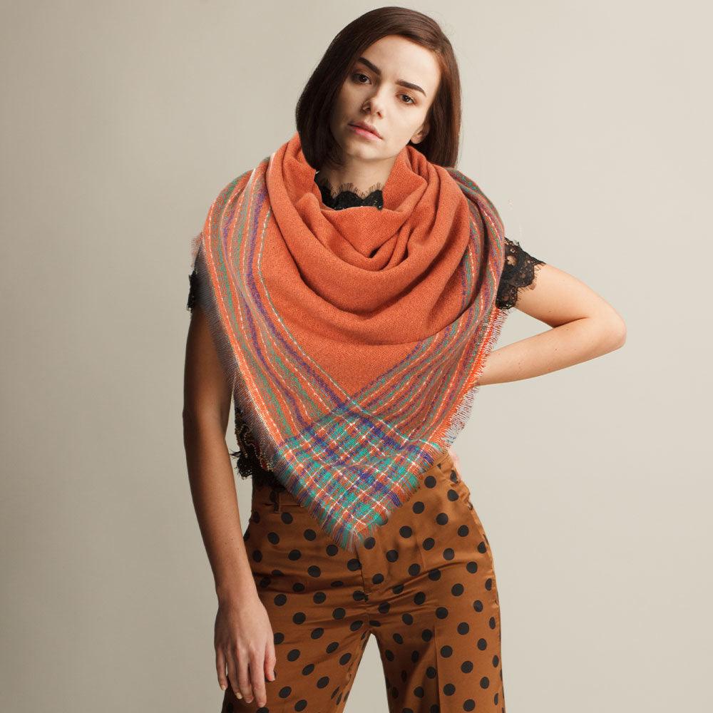 Orange Liner Blanket Scarf