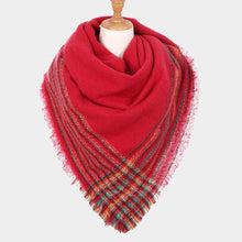 Load image into Gallery viewer, Red Liner Blanket Scarf
