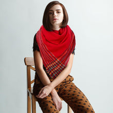 Load image into Gallery viewer, Red Liner Blanket Scarf
