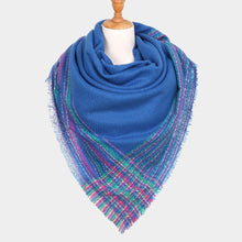 Load image into Gallery viewer, Royal Blue Liner Blanket Scarf
