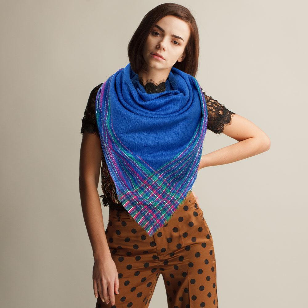 Royal Blue Liner Blanket Scarf - Jewelry Store by Erik Rayo