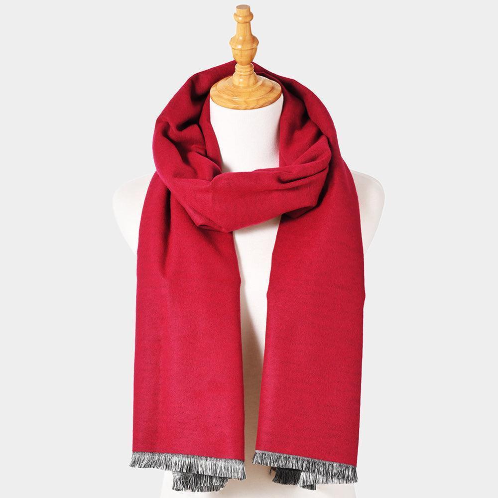 Burgundy Reversible Frayed Oblong Scarf - Jewelry Store by Erik Rayo