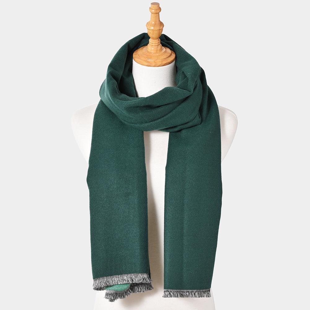 Green Reversible Frayed Oblong Scarf - Jewelry Store by Erik Rayo