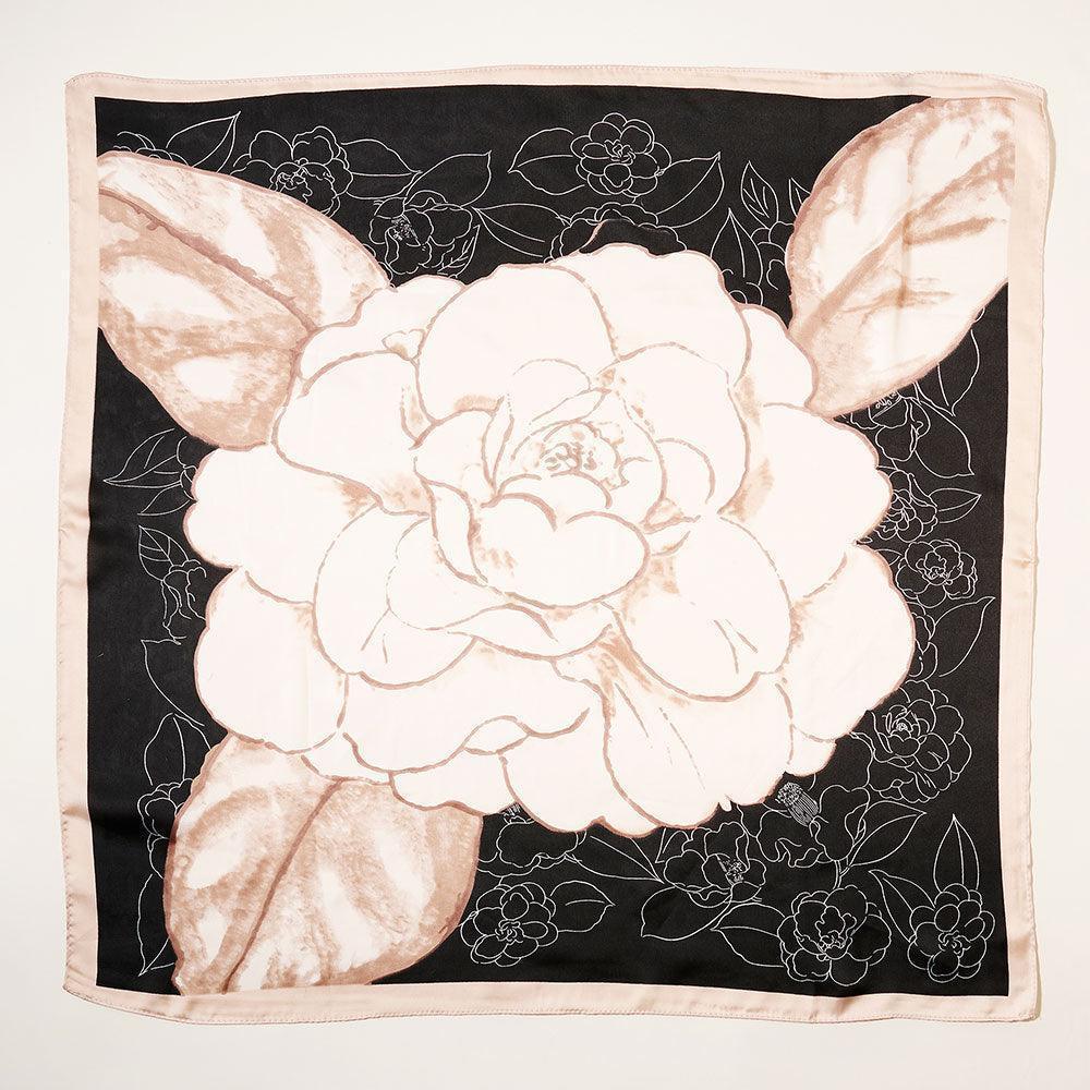 Black Flower Printed Scarf - Jewelry Store by Erik Rayo