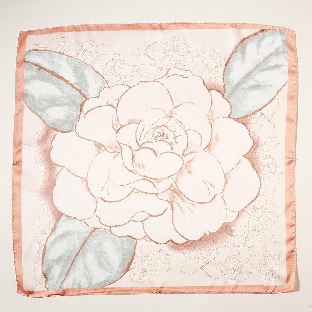 Beige Flower Printed Scarf - Jewelry Store by Erik Rayo