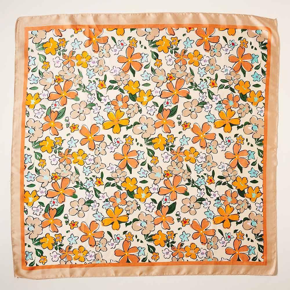 Beige Flower Pattern Scarf - Jewelry Store by Erik Rayo