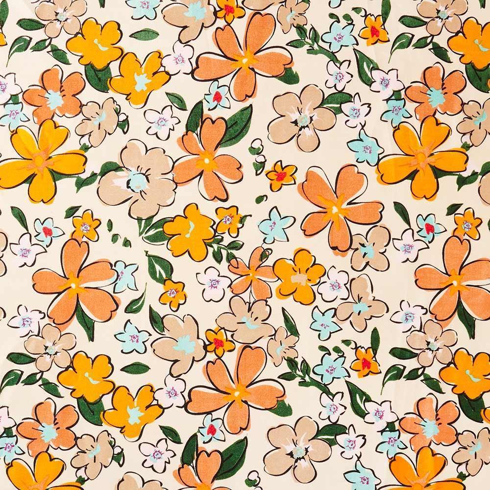Beige Flower Pattern Scarf - Jewelry Store by Erik Rayo