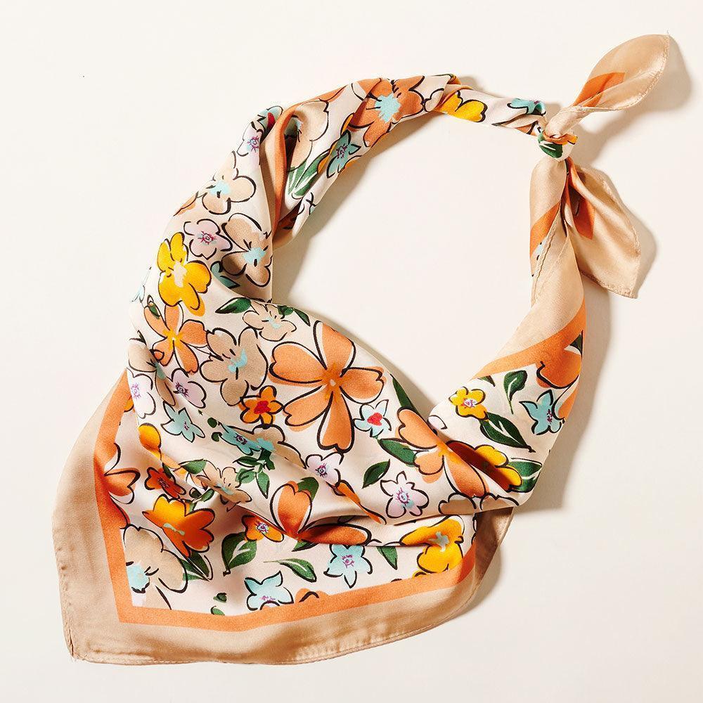 Beige Flower Pattern Scarf - Jewelry Store by Erik Rayo