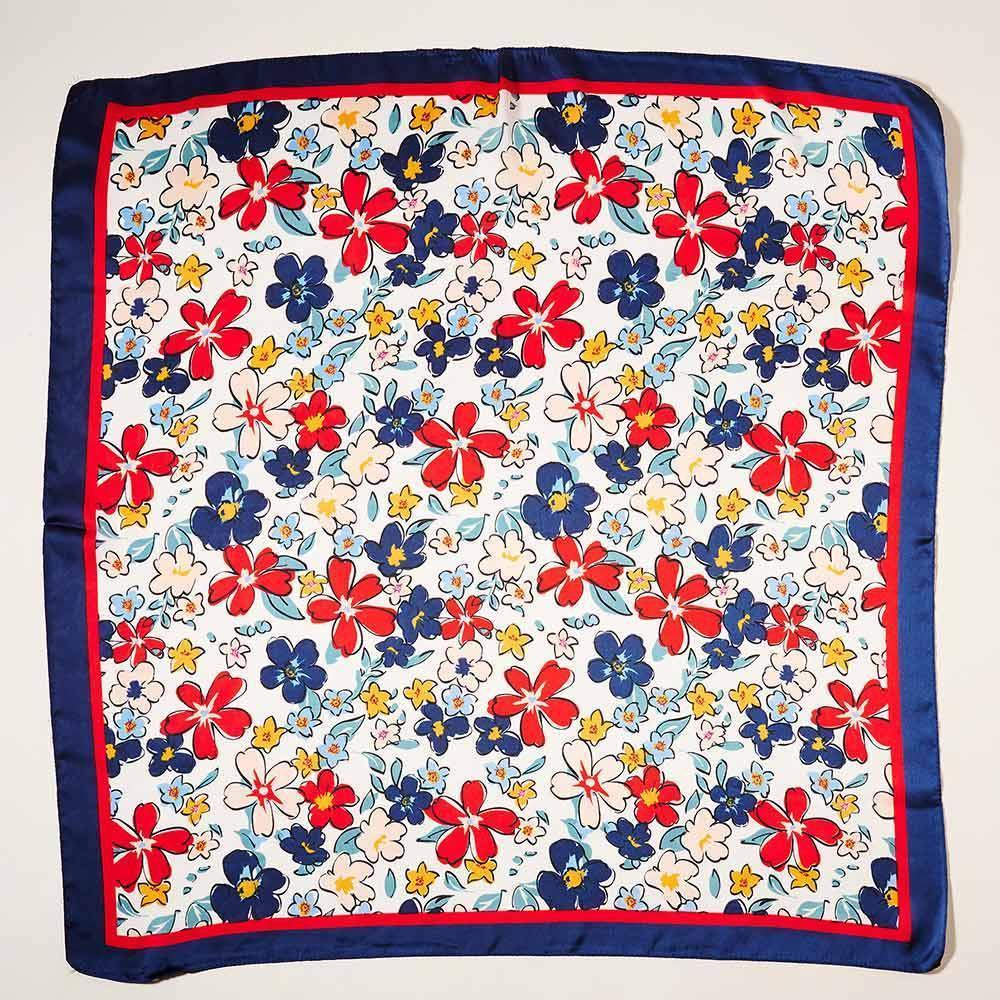 Navy Flower Pattern Scarf - Jewelry Store by Erik Rayo