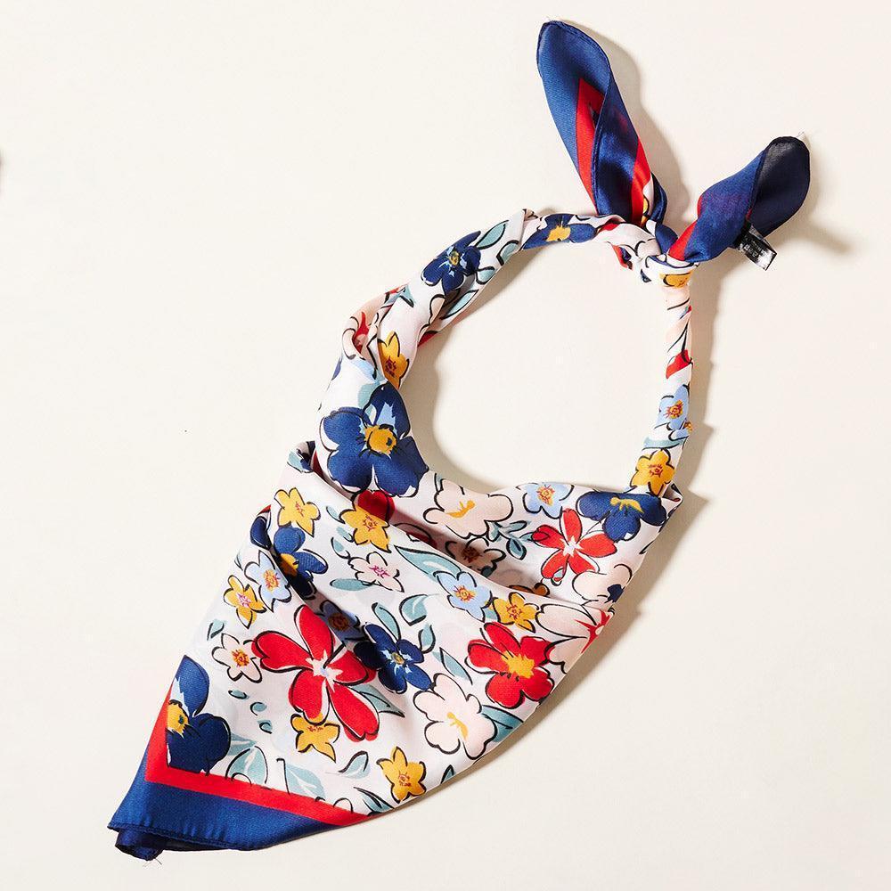 Navy Flower Pattern Scarf - Jewelry Store by Erik Rayo