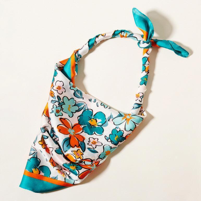 Turquoise Flower Pattern Scarf - Jewelry Store by Erik Rayo