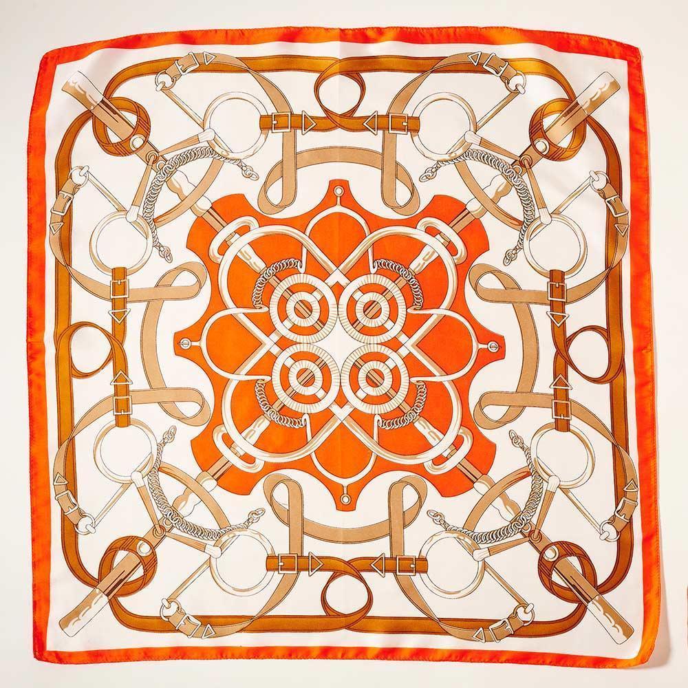 Orange Abstract Pattern Scarf - Jewelry Store by Erik Rayo