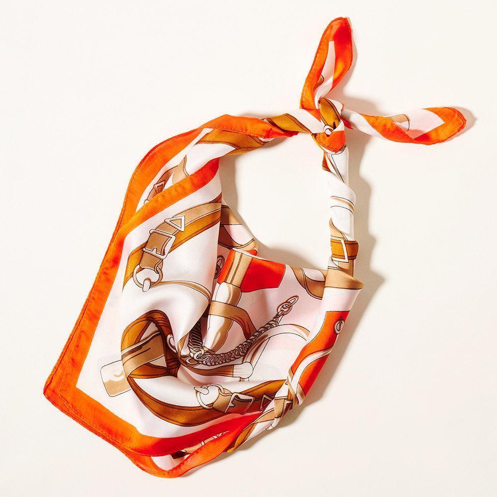 Orange Abstract Pattern Scarf - Jewelry Store by Erik Rayo