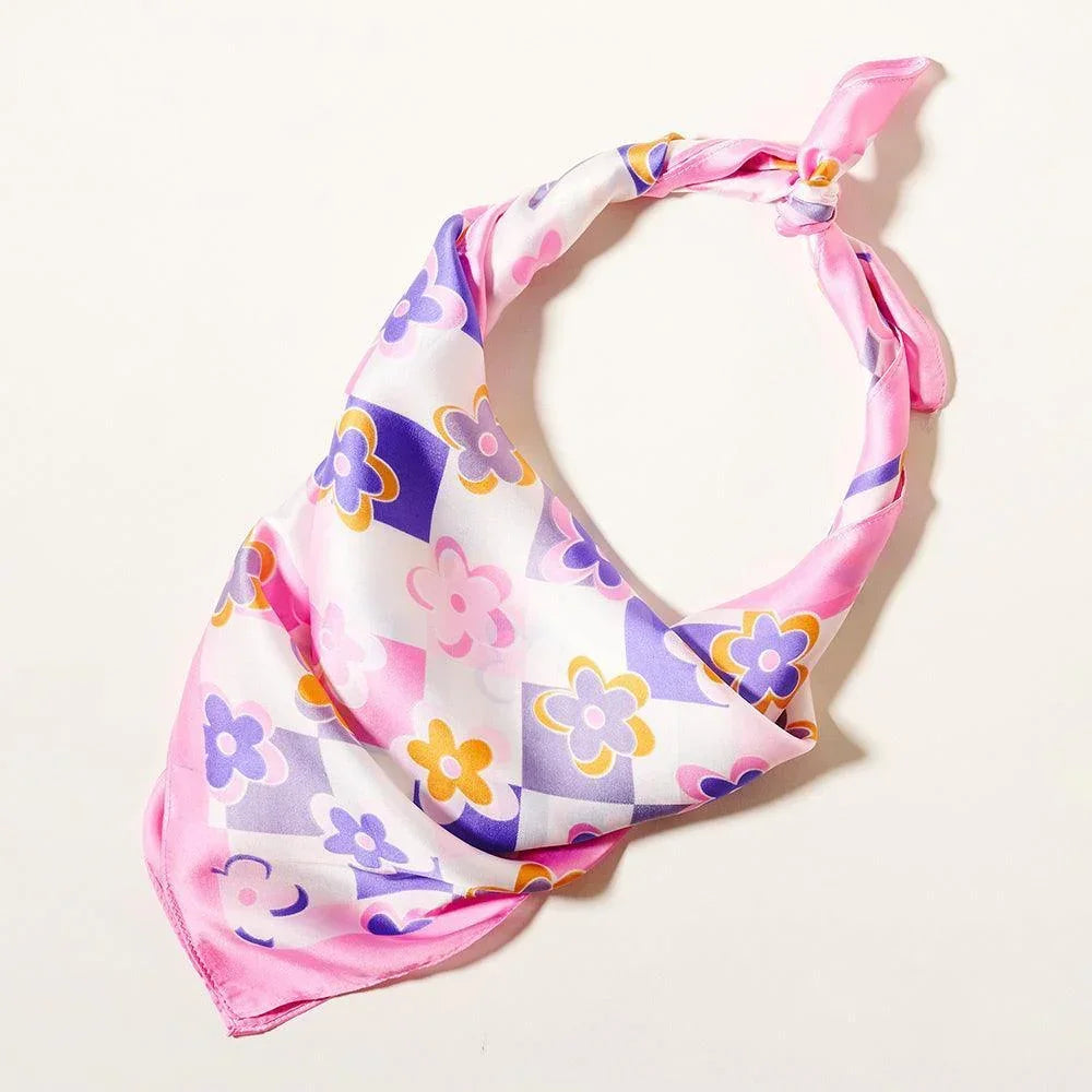 Pink Flower Pattern Scarf - Jewelry Store by Erik Rayo