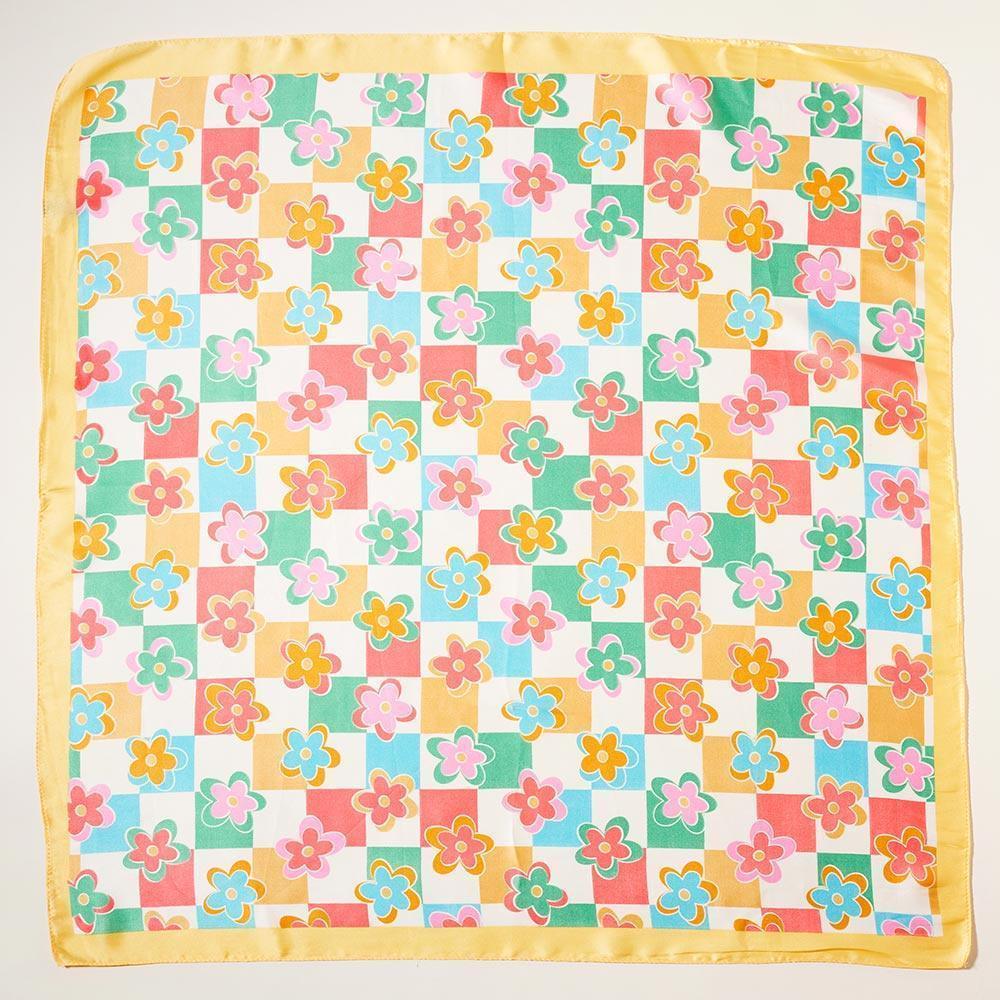 Yellow Flower Pattern Scarf - Jewelry Store by Erik Rayo