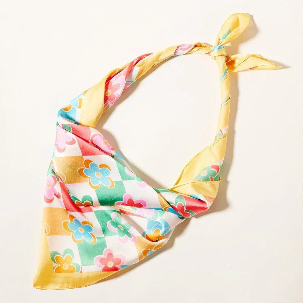 Yellow Flower Pattern Scarf - Jewelry Store by Erik Rayo