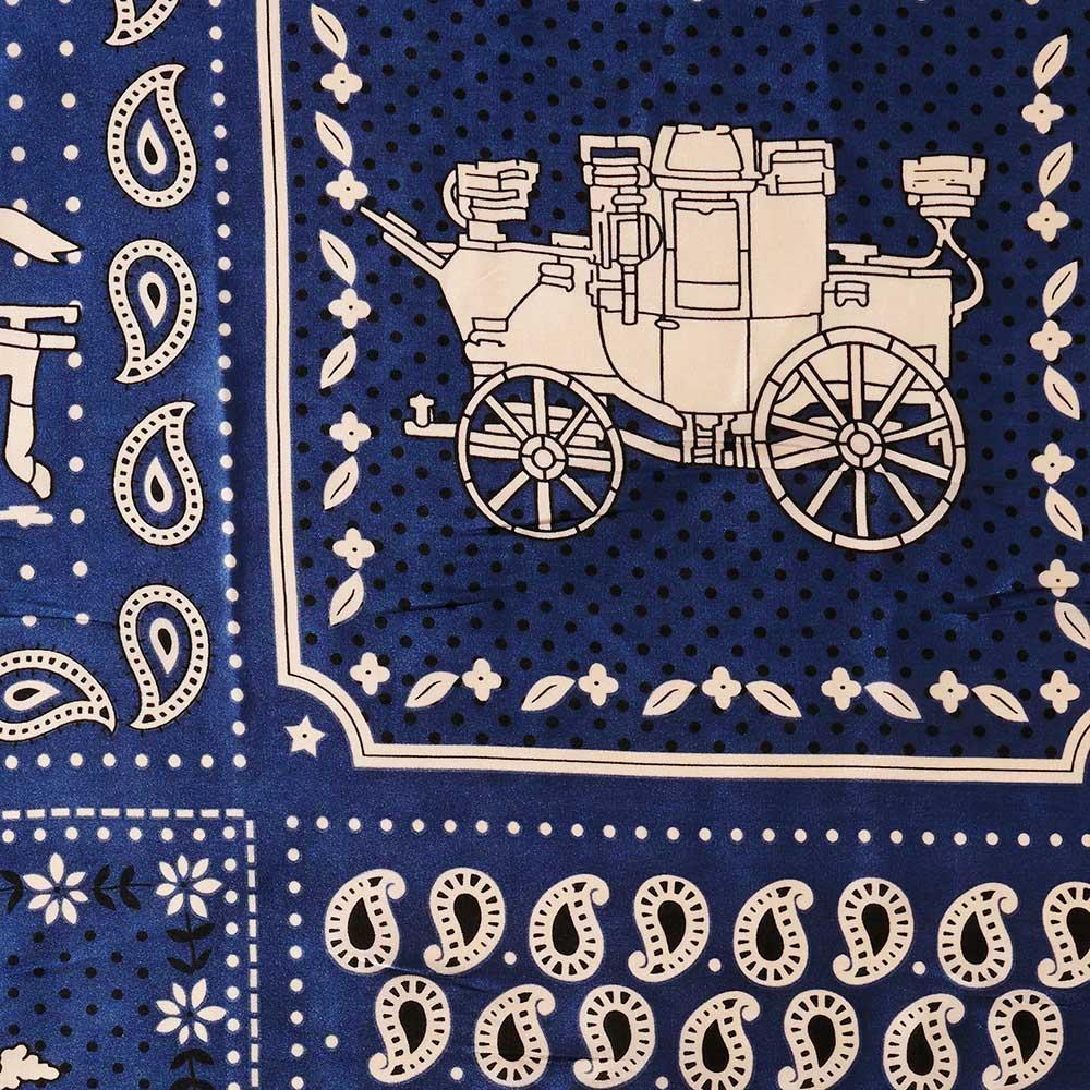 Navy Horse Rider Coach Square Paisley Pattern Scarf - Jewelry Store by Erik Rayo