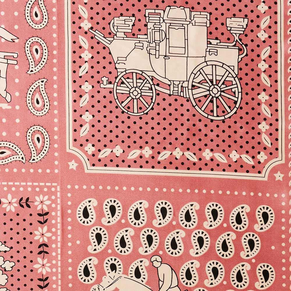 Pink Horse Rider Coach Square Paisley Pattern Scarf - Jewelry Store by Erik Rayo