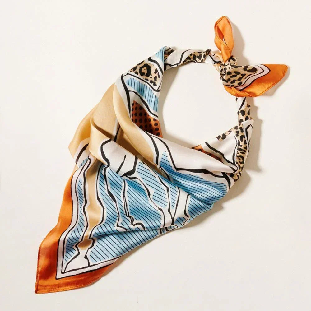 Blue Abstract Horse Printed Scarf - Jewelry Store by Erik Rayo