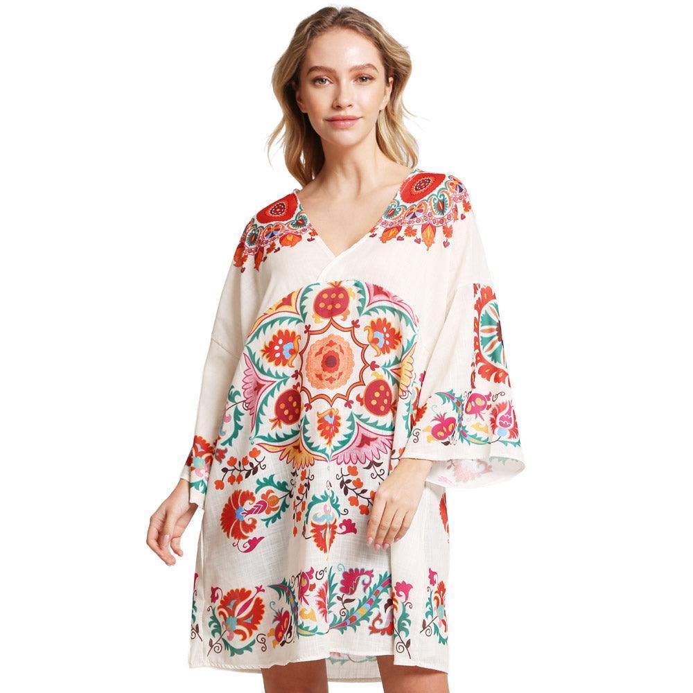 Abstract Printed Cover Up Dress - Jewelry Store by Erik Rayo