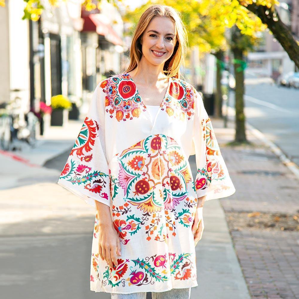 Abstract Printed Cover Up Dress - Jewelry Store by Erik Rayo