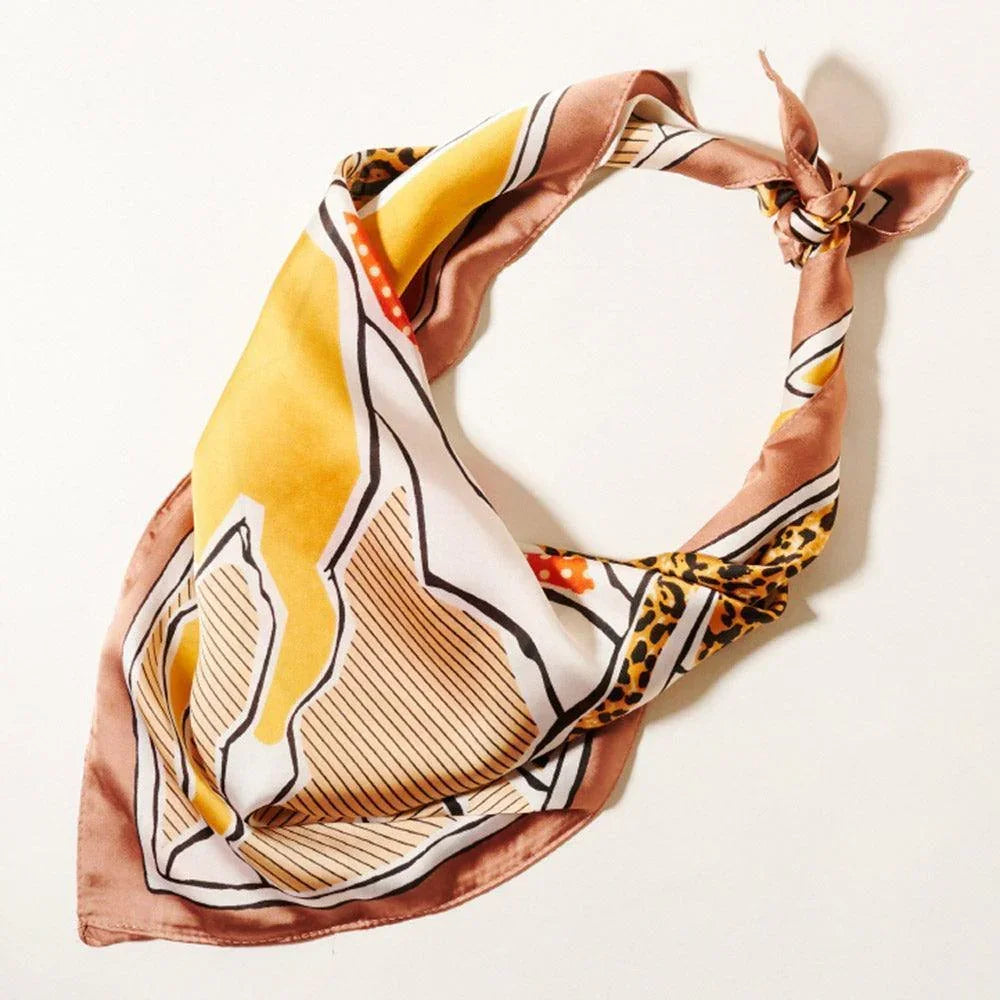 Mustard Abstract Horse Printed Scarf - Jewelry Store by Erik Rayo