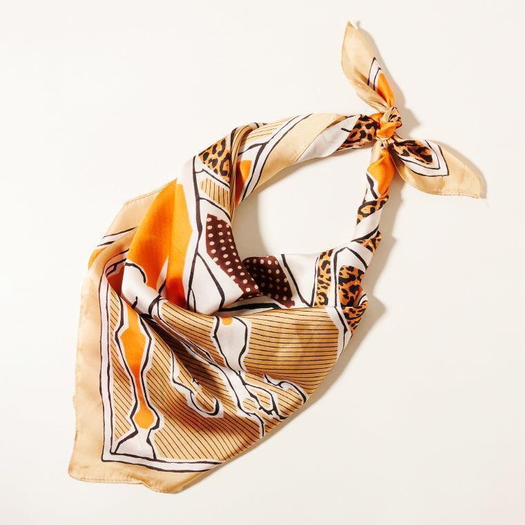 Orange Abstract Horse Printed Scarf - Jewelry Store by Erik Rayo
