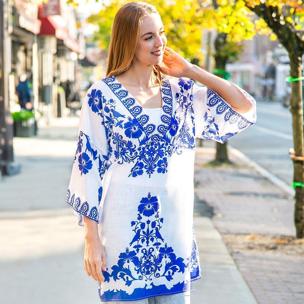 Floral Printed Cover Up Dress - Jewelry Store by Erik Rayo