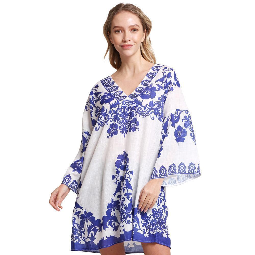 Floral Printed Cover Up Dress - Jewelry Store by Erik Rayo