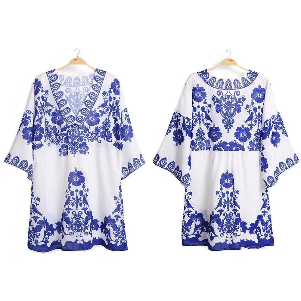Floral Printed Cover Up Dress - Jewelry Store by Erik Rayo