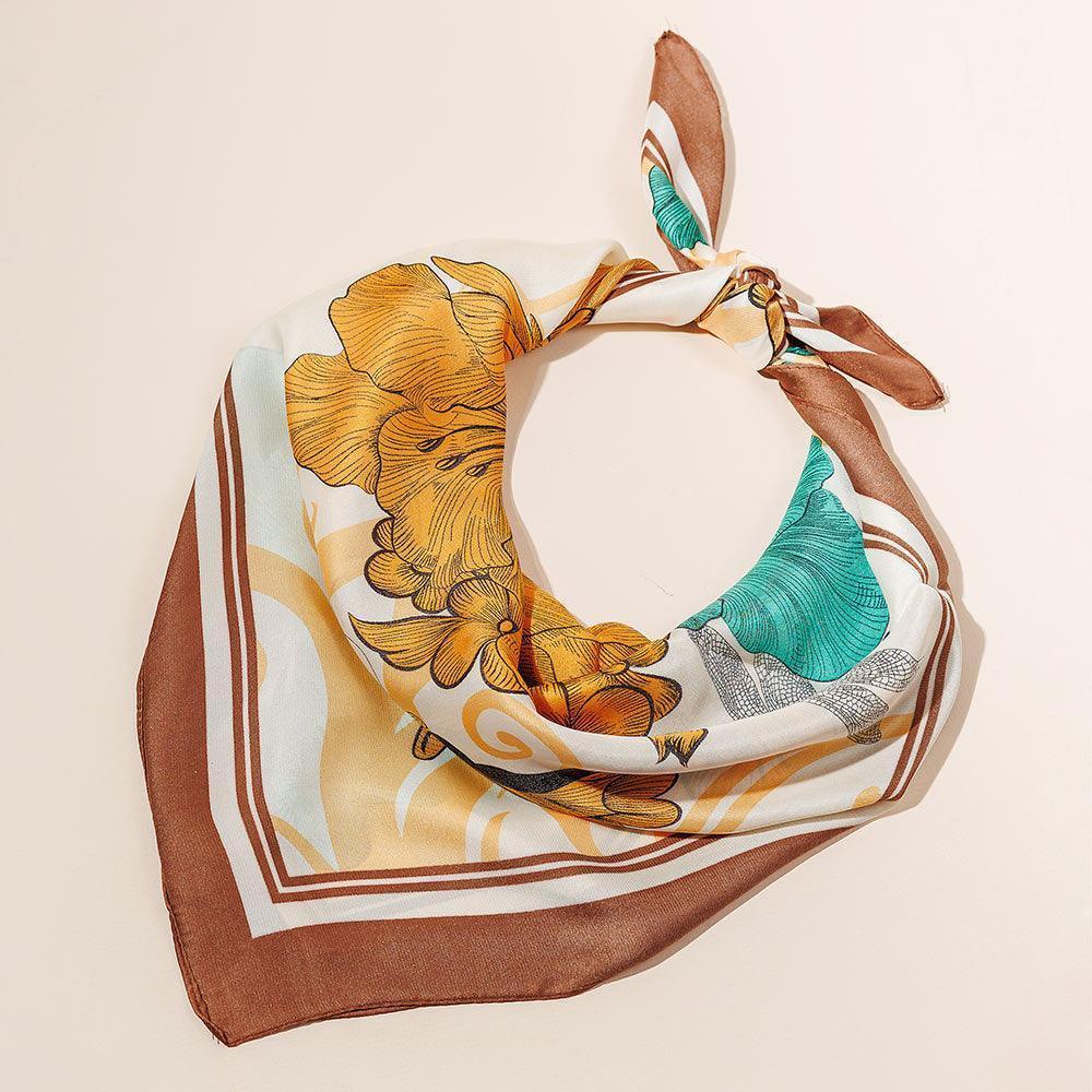 Mustard Flower Printed Scarf - Jewelry Store by Erik Rayo