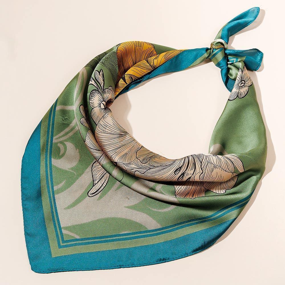 Olive Green Flower Printed Scarf - Jewelry Store by Erik Rayo
